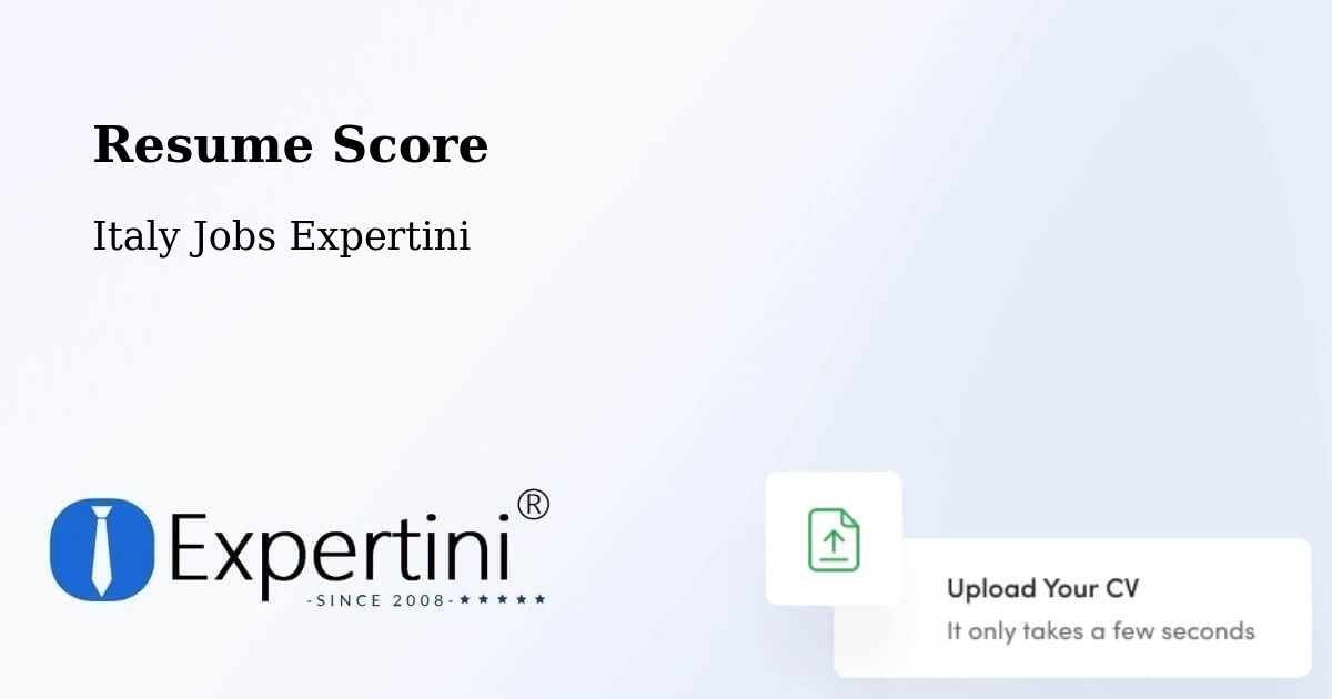 Resume Score & Job Description Match Tool – Ercolano - Italy Jobs Expertini
